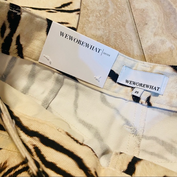 Weworewhat Tiger piped stiletto slit denim high waist skinny the icon jeans - Picture 3 of 10